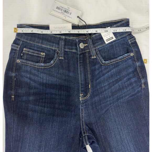 Judy Blue High Waist Flare Jeans Women’s Sz  1/25 Dark Wash Raw Hem Stretch NWT - Picture 10 of 12